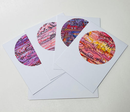Blank illustrated Cards (4pack)